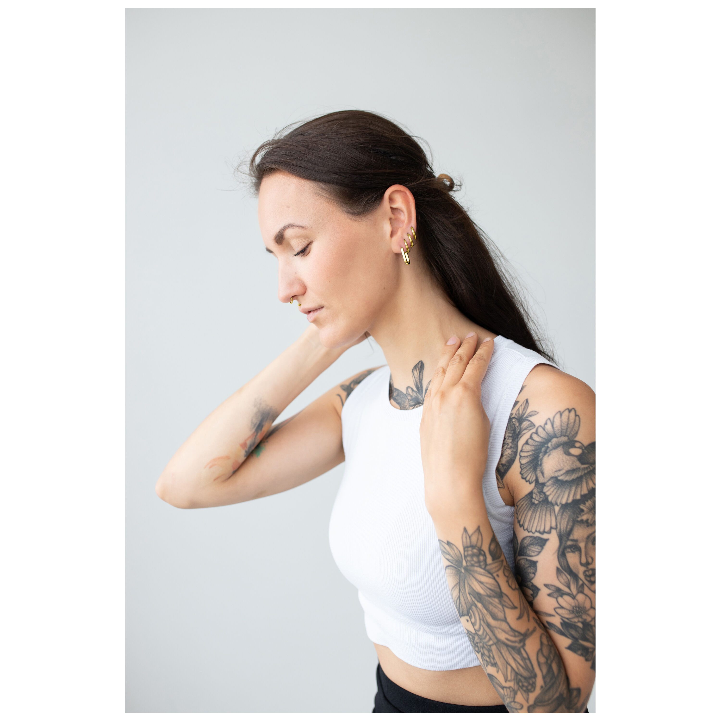 Wildcat Paar Ohrhänger Oval Basic Hoops, wasserfest, langlebig, hautverträglich