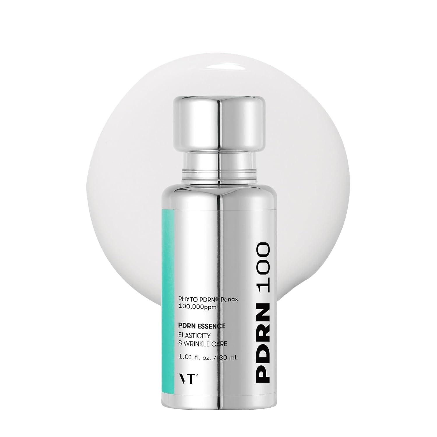 VT Cosmetics Gesichtsserum PDRN Essence 100 - Gesichtsessenz für strahlende Elastizität Vegane Gesichtsessenz mit PHYTO PDRN, duftfrei, koreanische Kosmetik, für empfindliche Haut geeignet