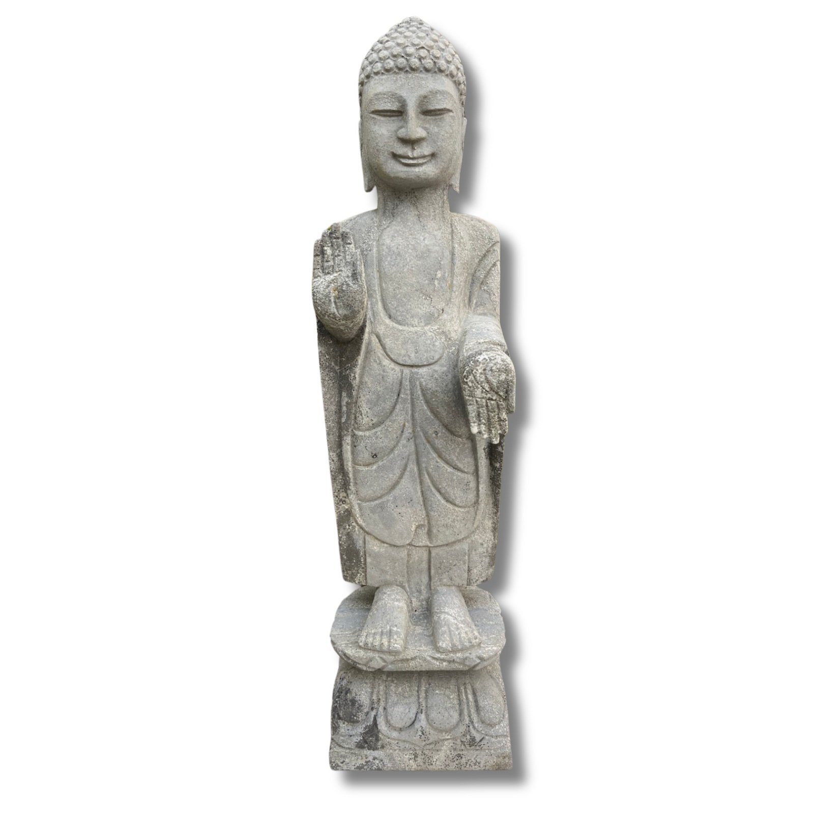Asien LifeStyle Gartenfigur Stein Buddha Figur Garten 51 cm groß