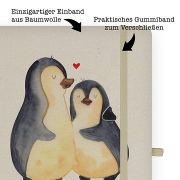 Mr. & Mrs. Panda Notizbuch Pinguin umarmen - Transparent - Geschenk, Liebe, Hochzeitsgeschenk, U Mr. & Mrs. Panda, Handgefertigt