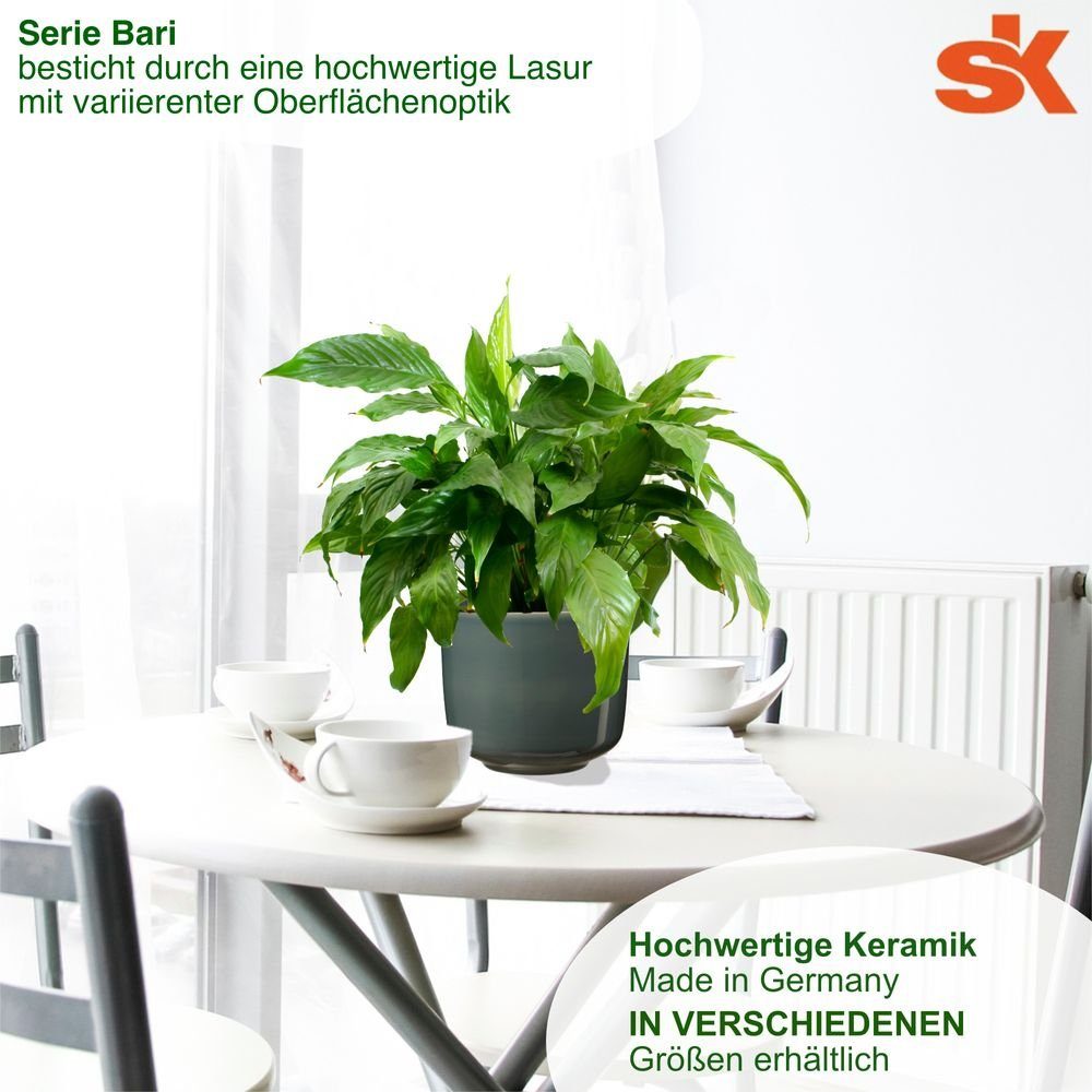Heimwerkercenter ø16 Soendgen Bari SK - Keramikübertopf Übertopf grün-blau Serie hochwertiges Wohnambiente cm,