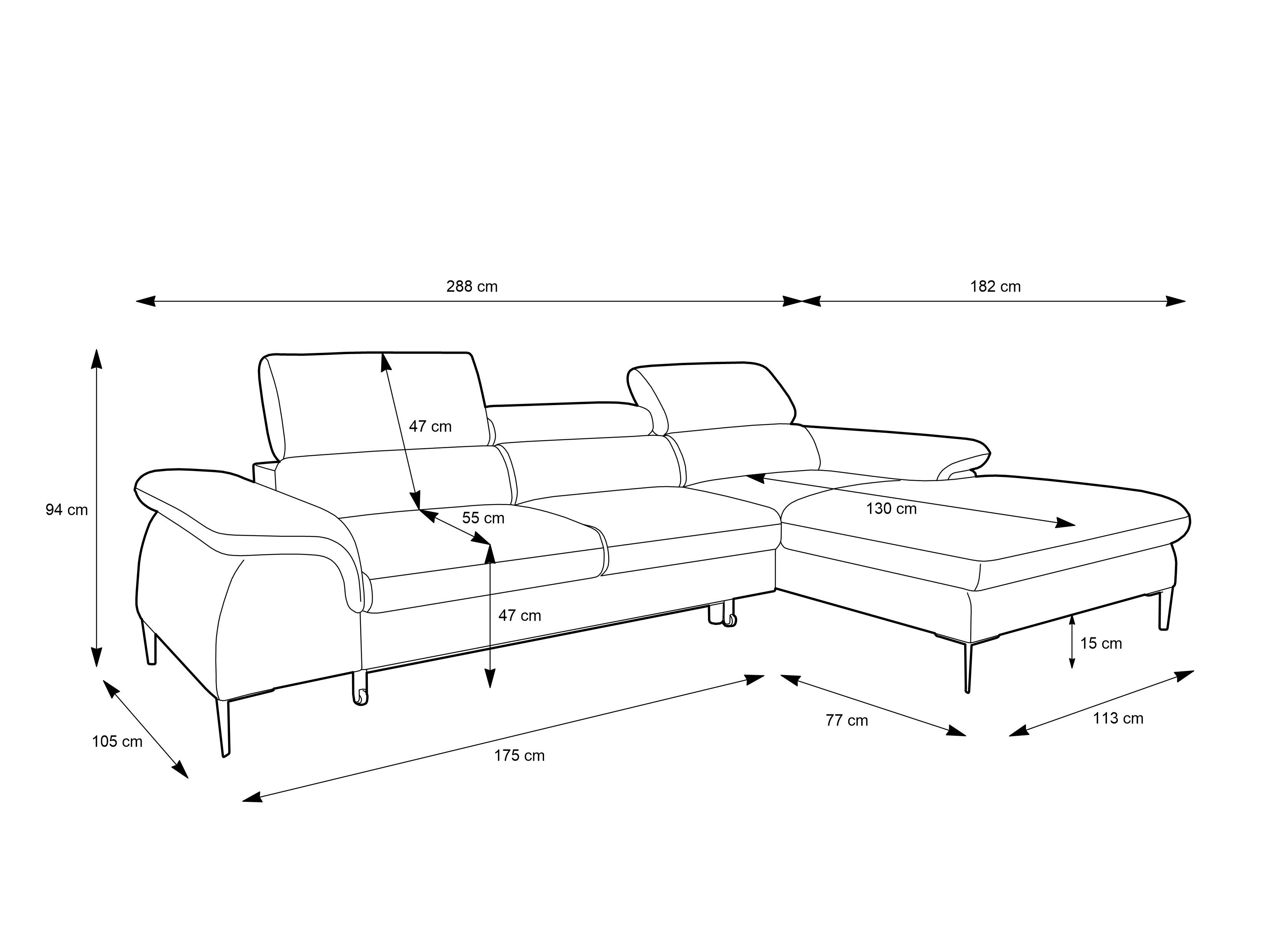 Goldstoff Ecksofa mit Schlaffunktion und Stauraum - LARGO Sofa L-Form - Wellenfederkern, Couch mit Schlaffunktion und Bettkasten, Einstellbare Kopfstützen