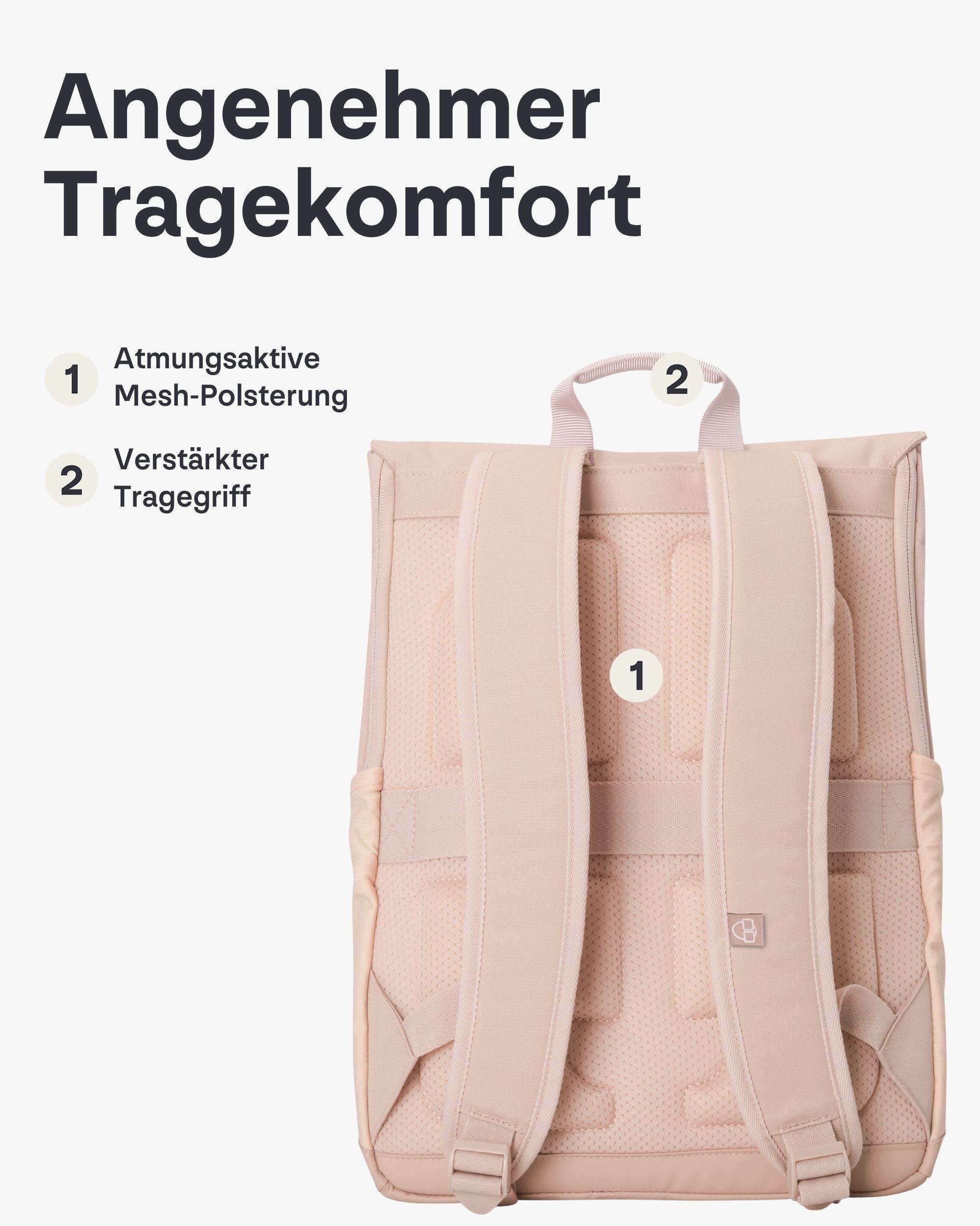 Johnny Urban Cityrucksack MIKA, Rolltop Damen Herren, Laptop Fach (1-tlg), Flexible Größe, Gepolstertes Laptopfach, Wasserabweisend