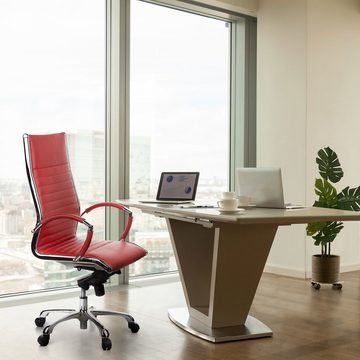 hjh OFFICE Chefsessel Profi Chefsessel PARMA 20 Leder mit Armlehnen, Drehstuhl Bürostuhl ergonomisch
