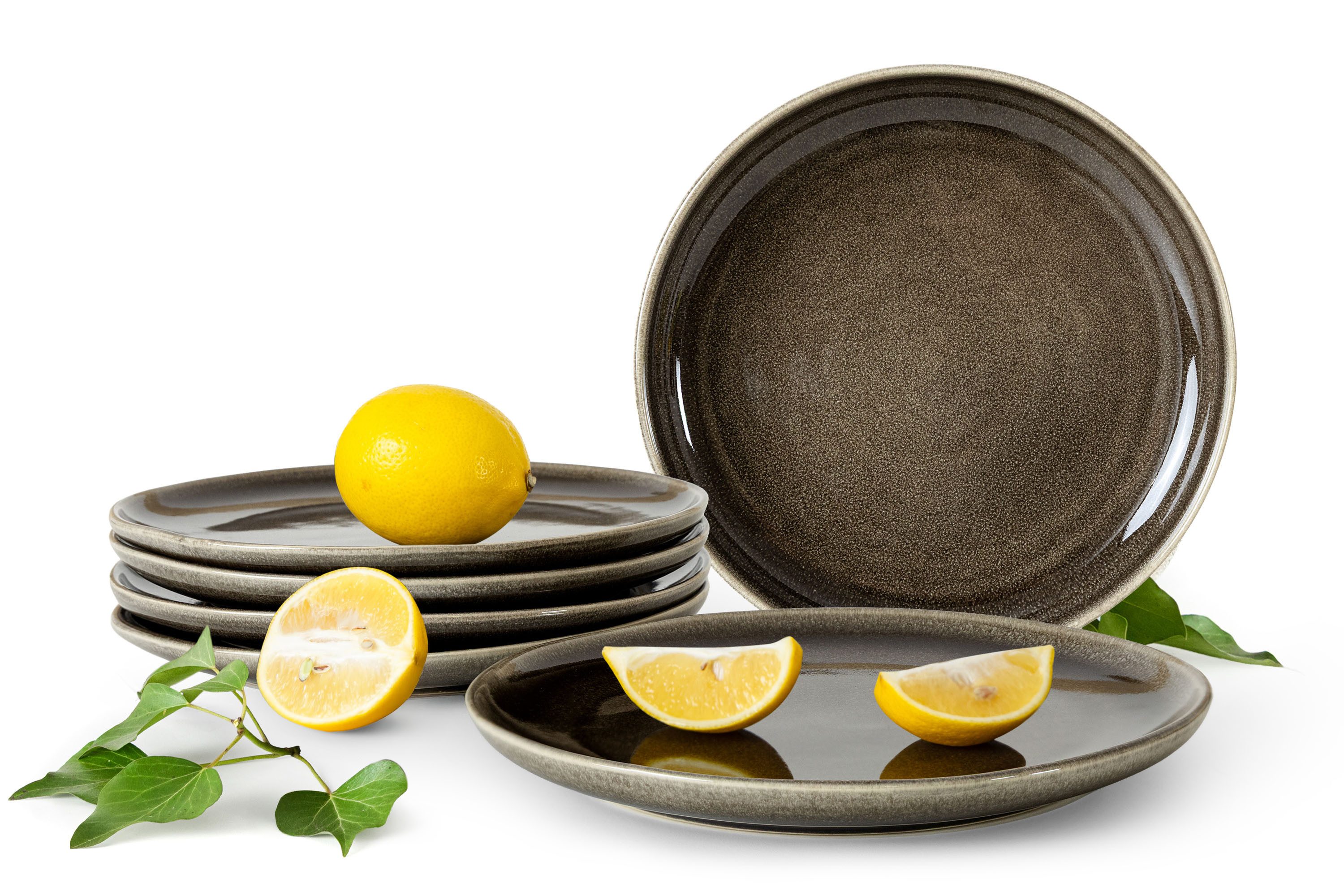 Ritzenhoff & Breker Teller-Set RITZENHOFF & BREKER EDA Tafelservice, 6x Dessertteller KONSIMO (6-tlg), 6 Personen, Steinzeug, Reaktivglasur, spülmaschinengeeignet, mikrowellengeeignet