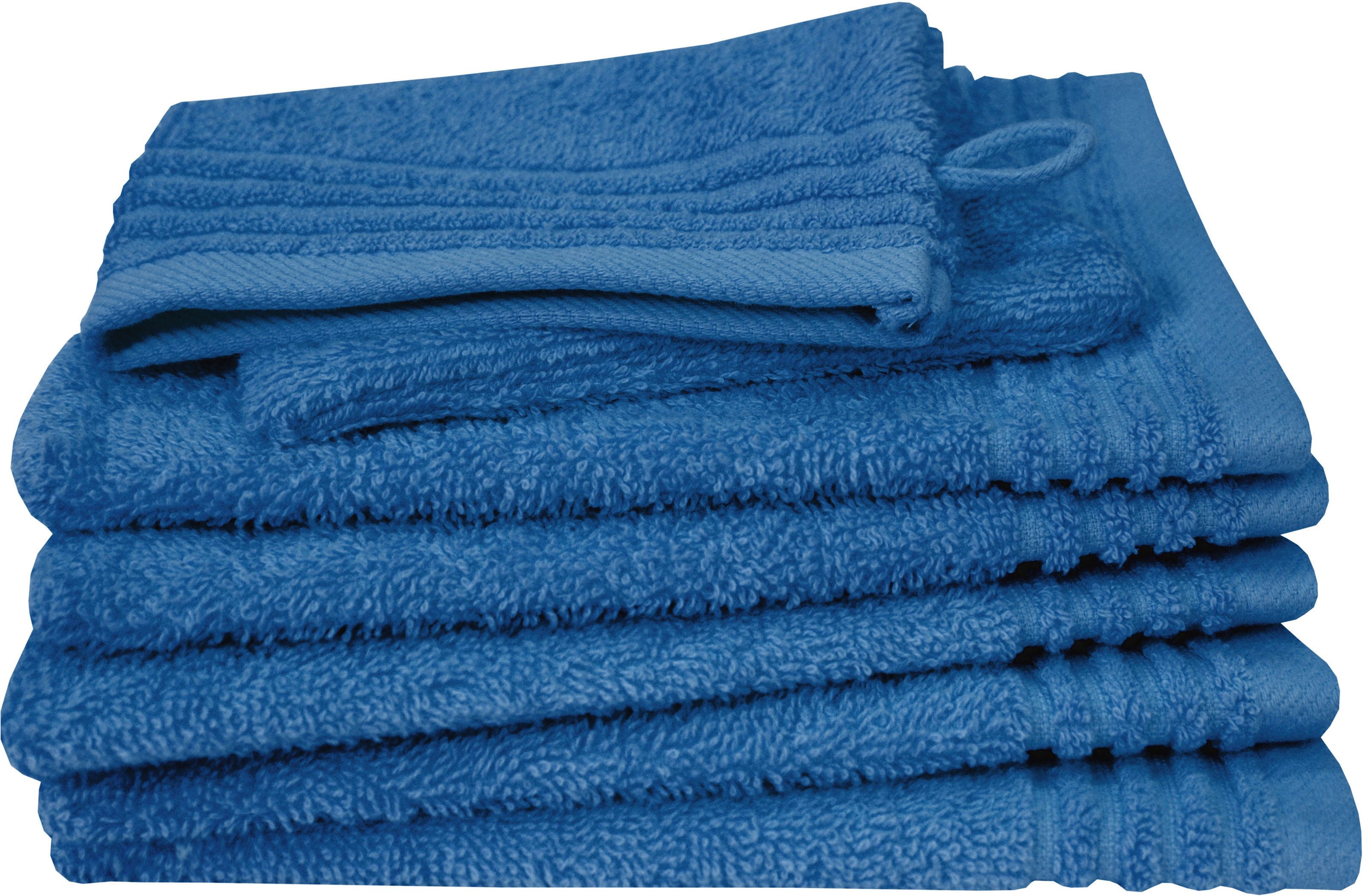 Dyckhoff Waschhandschuh Waschhandschuh-Set BRILLANT 6-tlg., Baumwolle, 550 g/m², Frottier (Packung, 6-St), Baumwolle