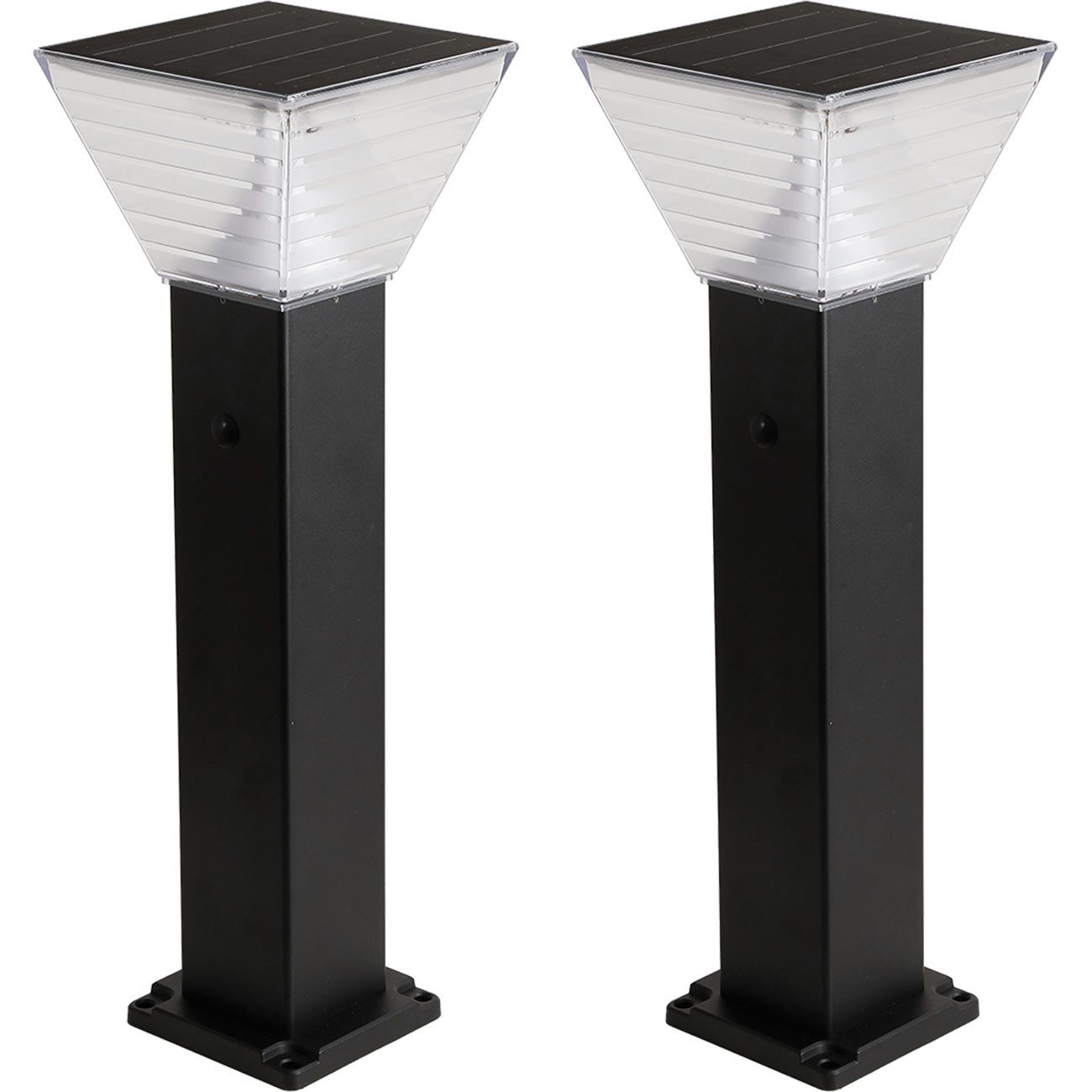 shop'n smile ideoon LED Gartenstrahler Solar Säulen Wegeleuchte 60cm Alu IP65 360° Abstrahlung Gartenlampe, SMD-LEDs, Kalt-/Warmweiß, 2 Lichtfarben (kalt/warm), 2 Modi, 6–8 h Ladezeit, bis 12 h Licht