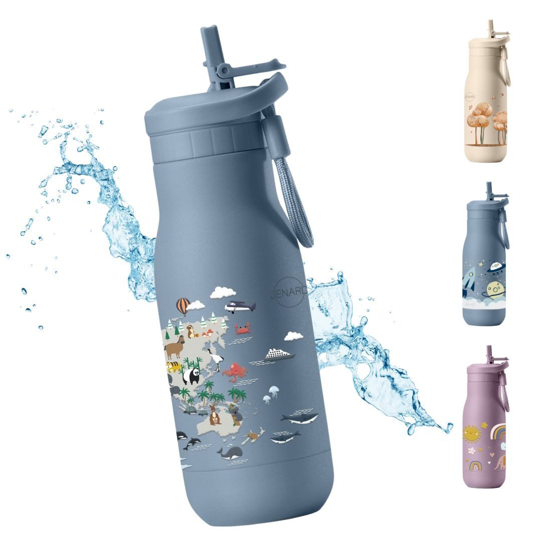 JENARD Trinkflasche JENARD Trinkflasche Kinder Edelstahl doppelwandig auslaufsicher, doppelwandig, auslaufsicher, BPA-frei, isolierend, robust