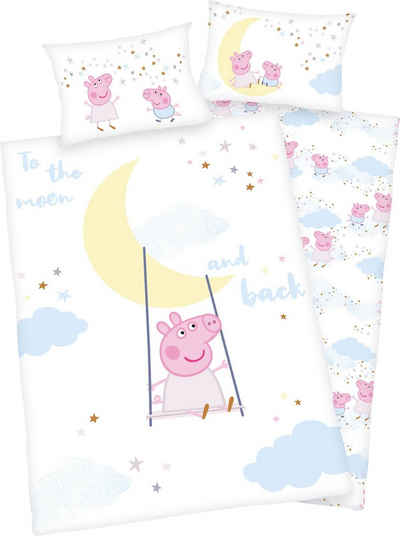 Babybettwäsche »Peppa Pig«, Peppa Pig, mit niedlichem Motiv und liebevollem Schriftzug