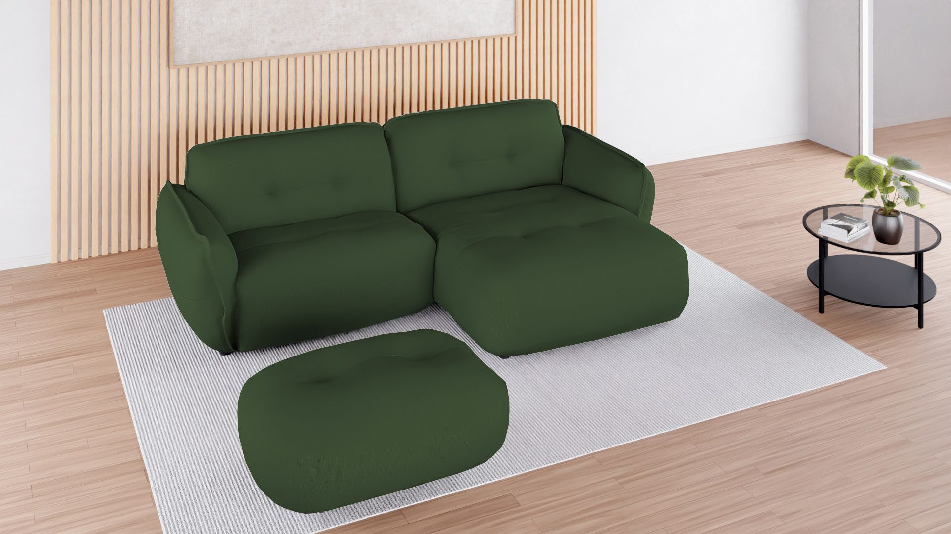 BETYPE Polsterhocker Be Fluffy, softer Sitzkomfort, moderner Kedernaht, hochwertiger Bezugsstoff