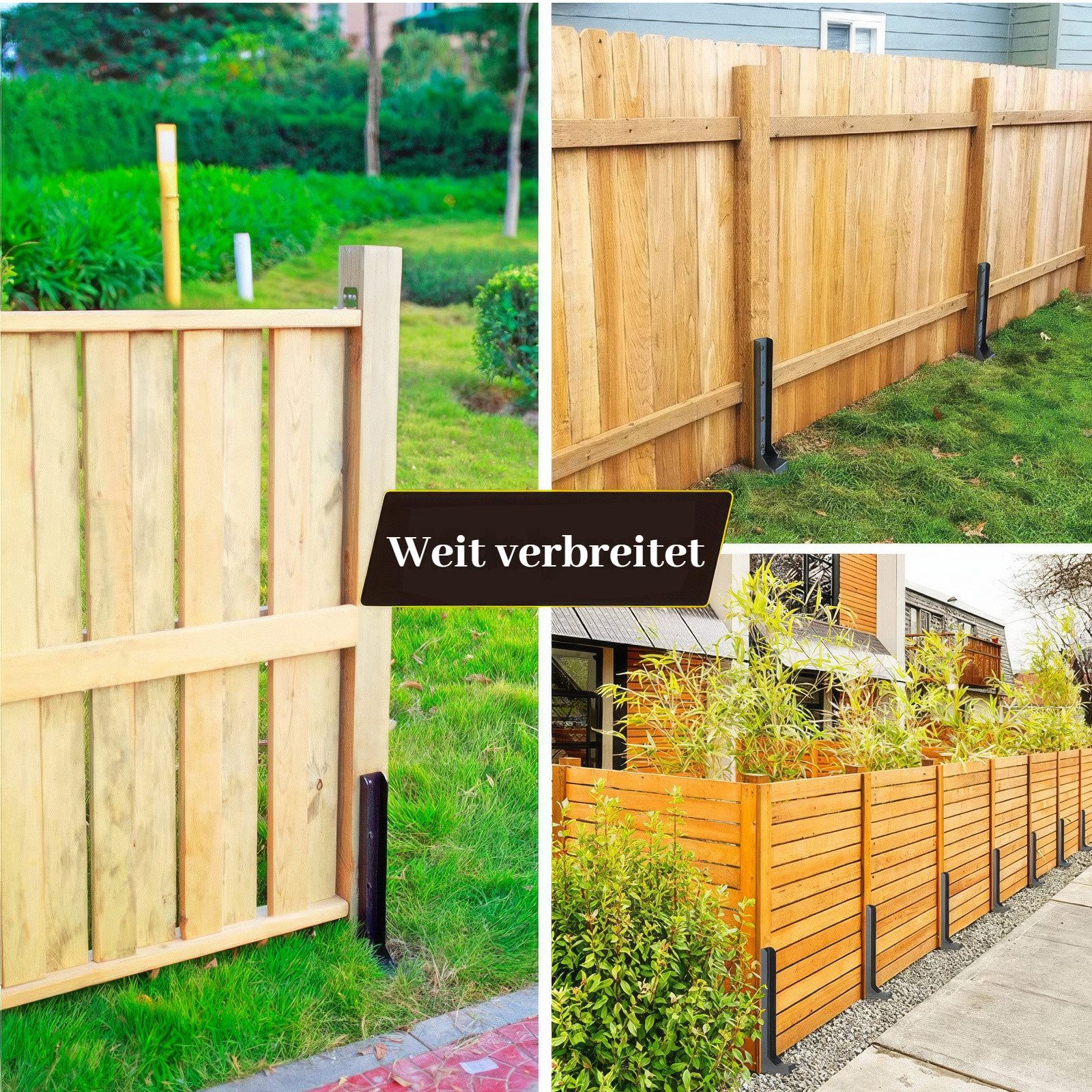 BlingBin Einschlagbodenhülse 2 Stück Einschlaghülse/Pfostenanker Set Zaunpfosten-Reparaturset (2er Set, 2 St., 2 Stück), Feste Anker Bodennägel zur Reparatur oder Verstärkung von Hölzernen