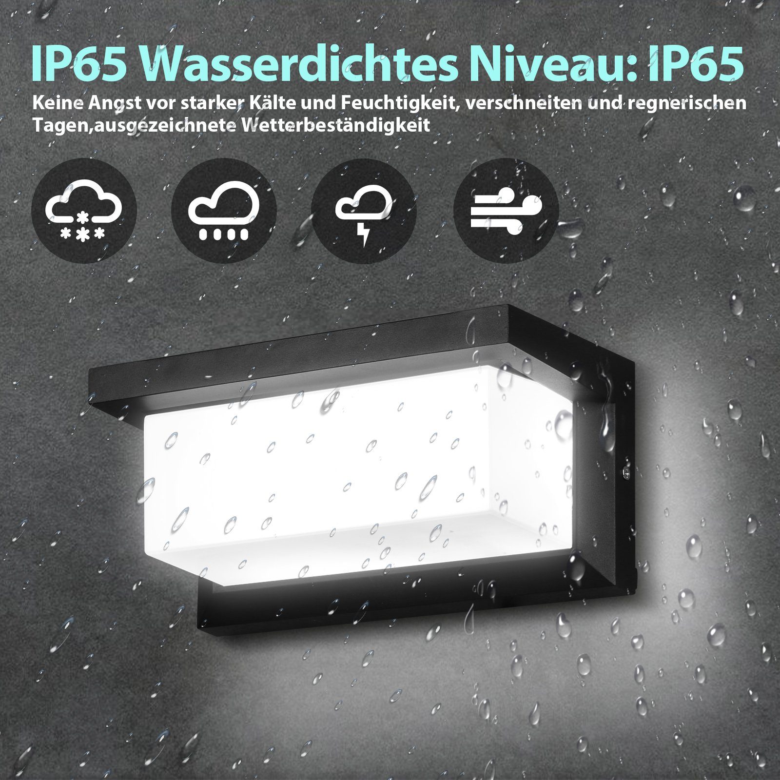 Lospitch Wandleuchte fest IP65 Wandlampe LED Sensor LED Wandleuchte, Wandleuchte Warmweiß, kaltweiß Dechkenlampe LED integriert, 18W Dechkenlampe