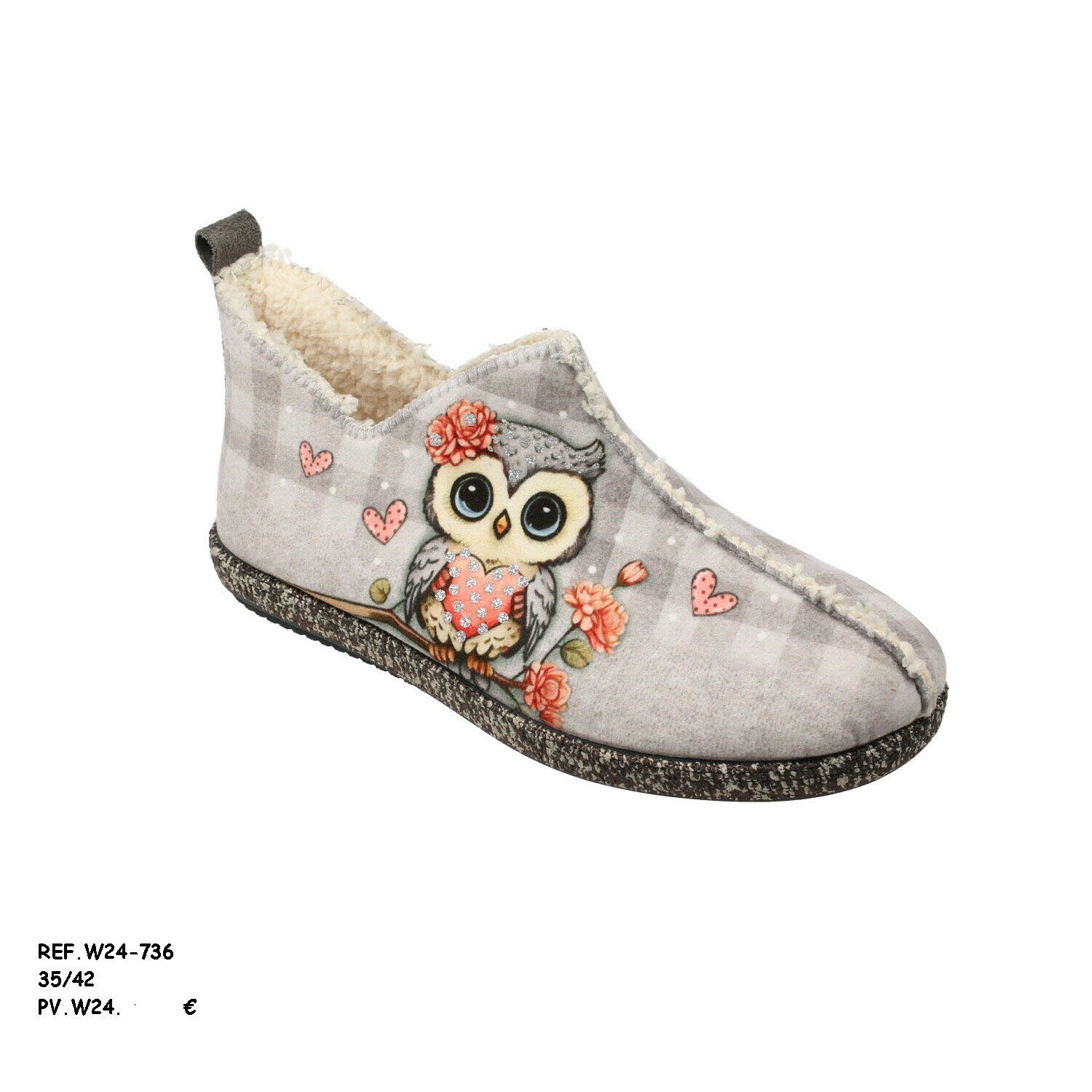 RELAX Eule mit Herz Hausschuh