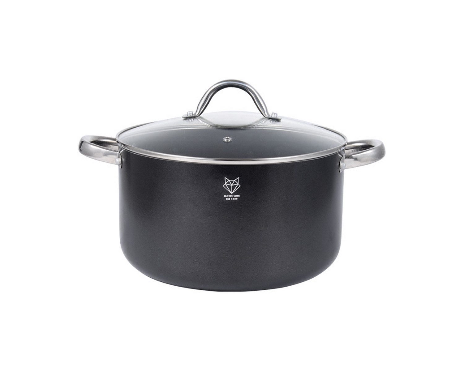 Gustav Voss Kochtopf Topf PIRÄUS, gehärtete Aluminiumlegierung (Großraumtopf, Suppentopf mit Deckel), Procalon®Cera-Beschichtung, spülmaschinengeeignet