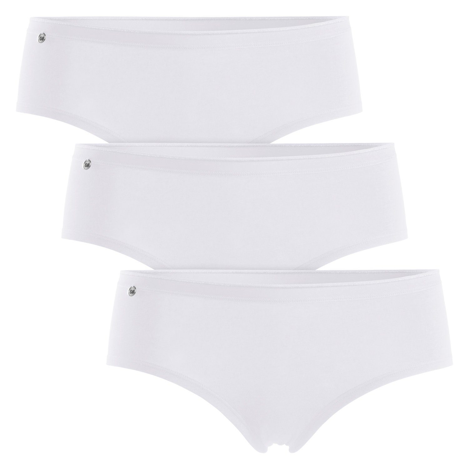 celodoro Panty Hipster Weiß Pack) Damen (3er Panty mit Basic Slip Zier-Logo