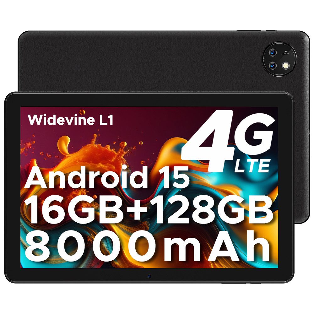 DOOGEE T10W-A15 Android 15 4GB RAM +128GB ROM /2TB Tablet (10,1", 128 GB, Android 15, 4G LTE/5G WiFi, 5MP Kamera, BT5.0/ OTG/Face ID/ Stereo-Sound)