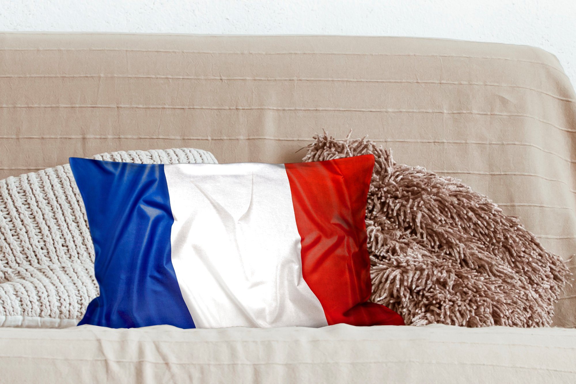 Frankreich, Dekokissen Nahaufnahme MuchoWow von Dekoration, Zierkissen, Füllung, Flagge Dekokissen Schlafzimmer mit der Wohzimmer