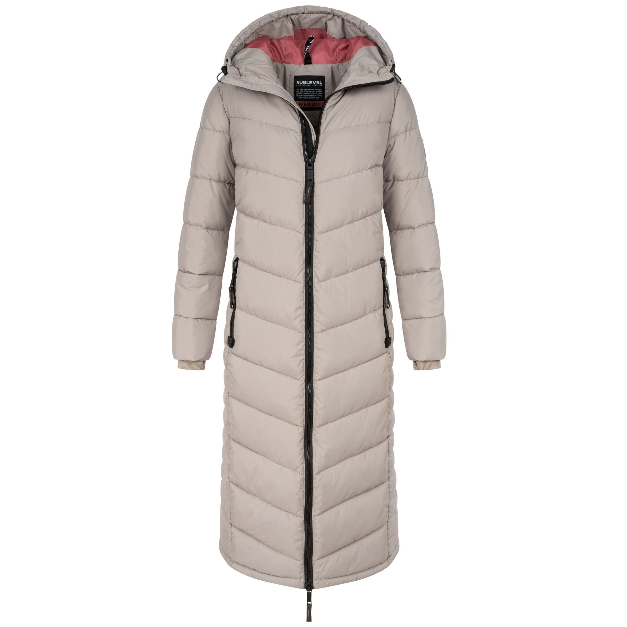 SUBLEVEL Steppjacke Damen Mantel mit Kapuze günstig online kaufen
