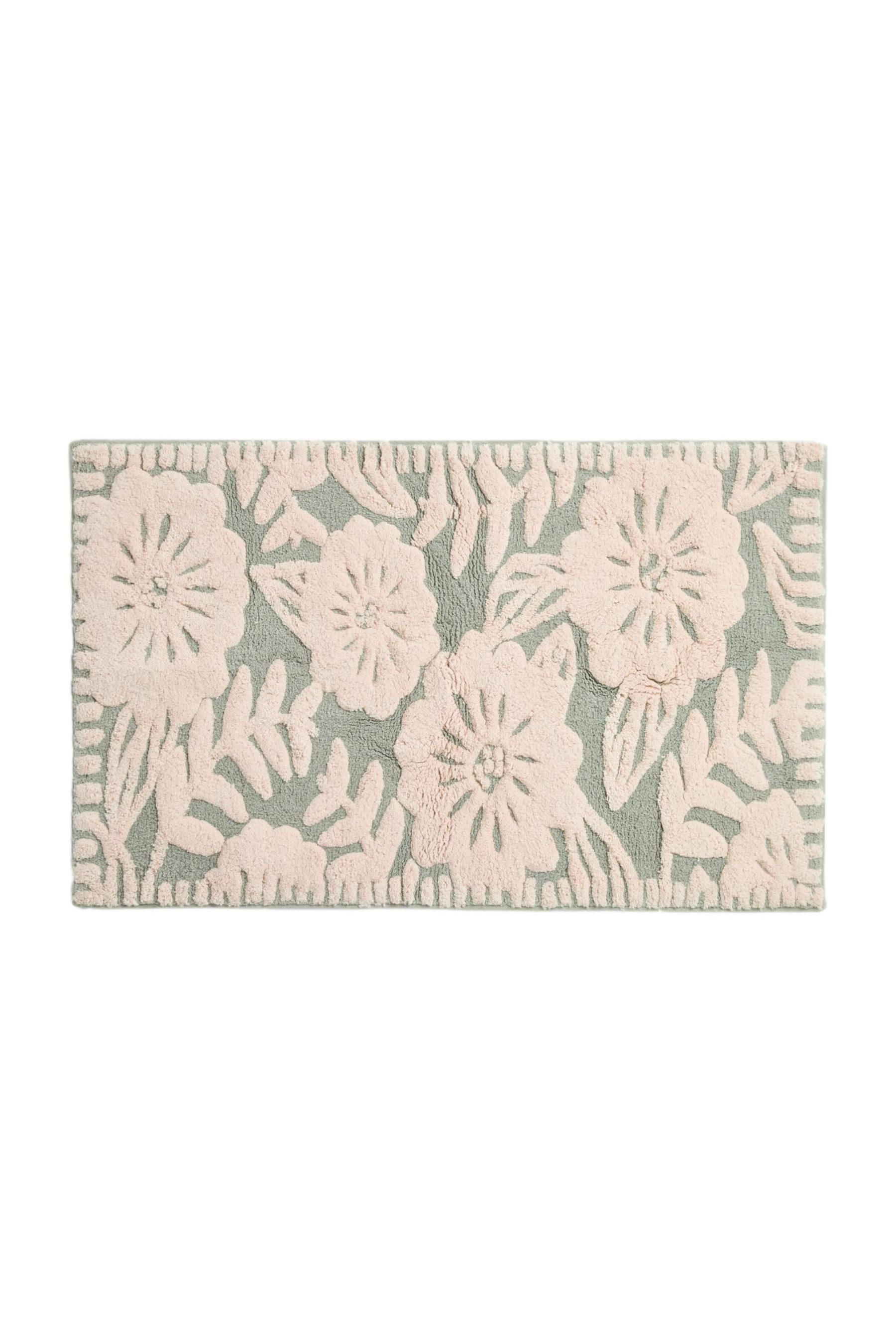 Next Badematte XL-Badematte mit Blumen-Print aus Baumwolle, Baumwolle