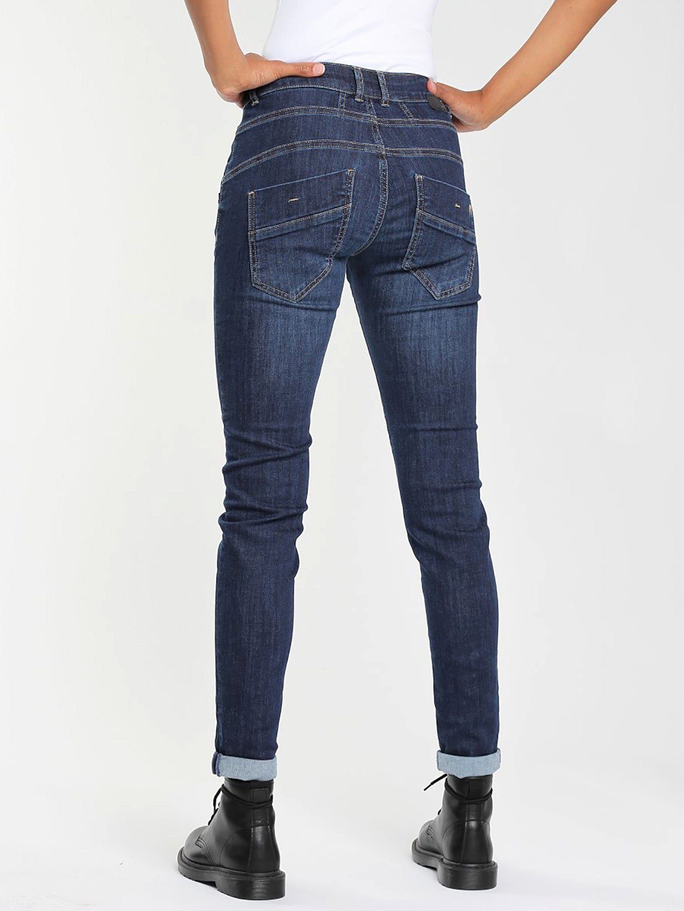 WASH Slim-fit-Jeans "GERDA" DEEP JEANS BLUE GANG