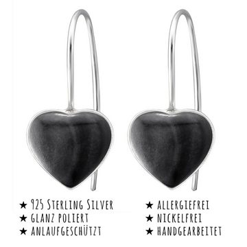 Monkimau Paar Ohrhänger Herz Ohrringe aus 925 Silber (Packung)