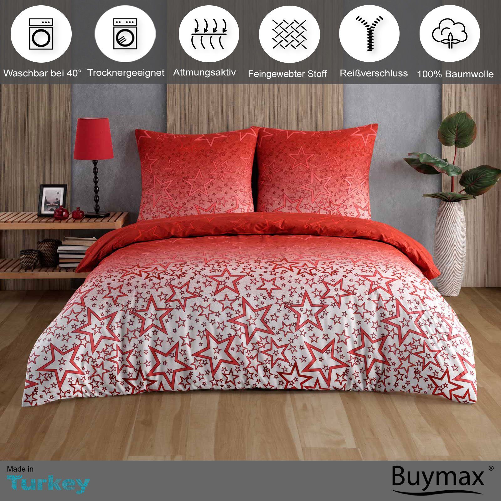 Buymax Bettwäsche Bettbezug-Set, Renforce: 100% Baumwolle, 3 teilig, 200x20 günstig online kaufen