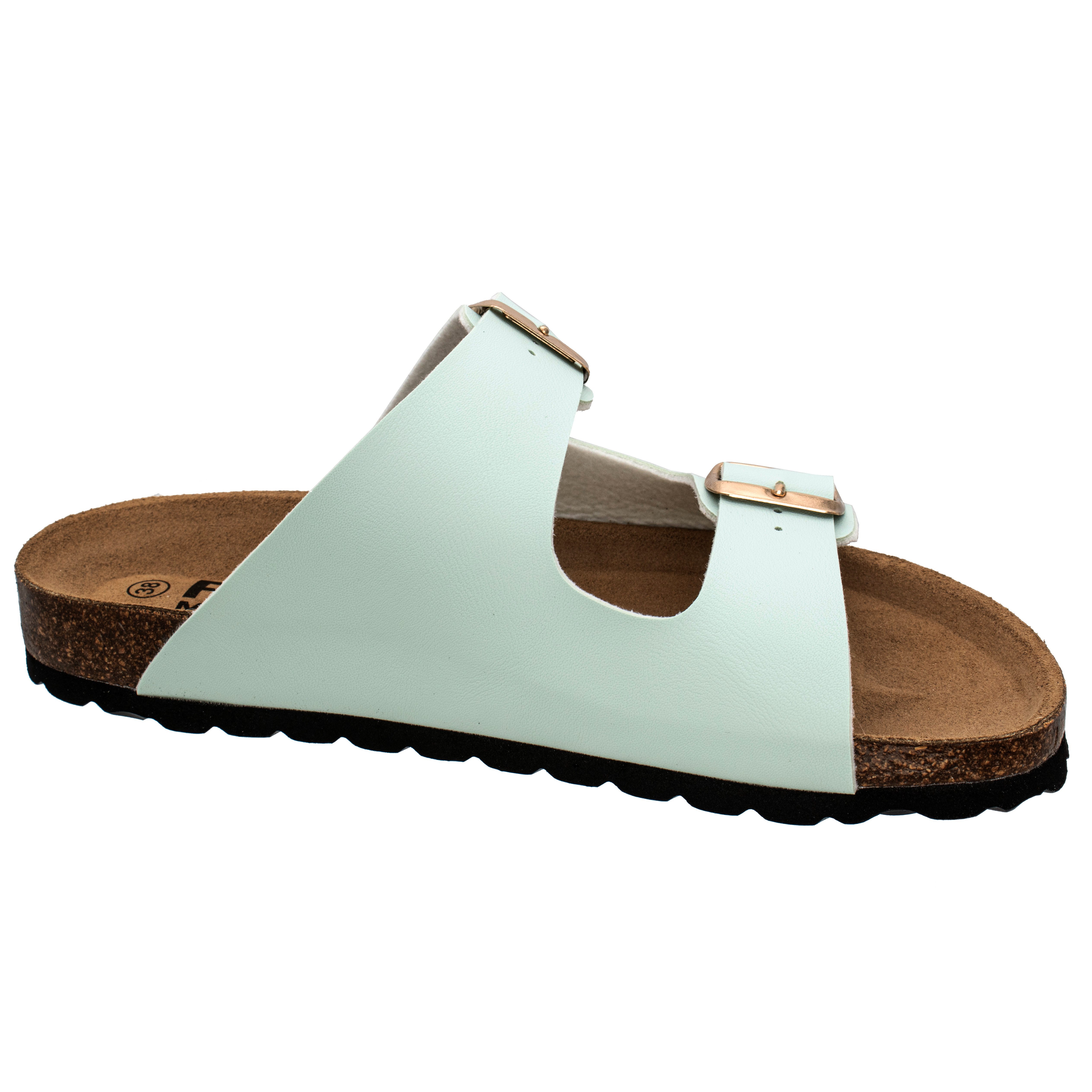 Fischer-Markenschuh Ella Pantolette aus Vegano, mit Fleecefutter, ergonomisch geformtes Lederfußbett