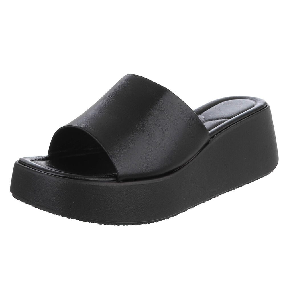 Ital-Design Plateausandal mit Cut-Out und gepolsterter Sohle Plateausandaletten (91512300) Keilabsatz/Wedge Keilsandaletten in Schwarz