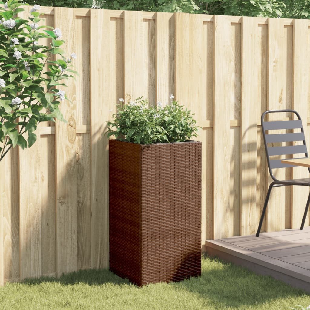 vidaXL Blumentopf Pflanzkübel Braun 40x40x80 cm Poly Rattan (1 St)