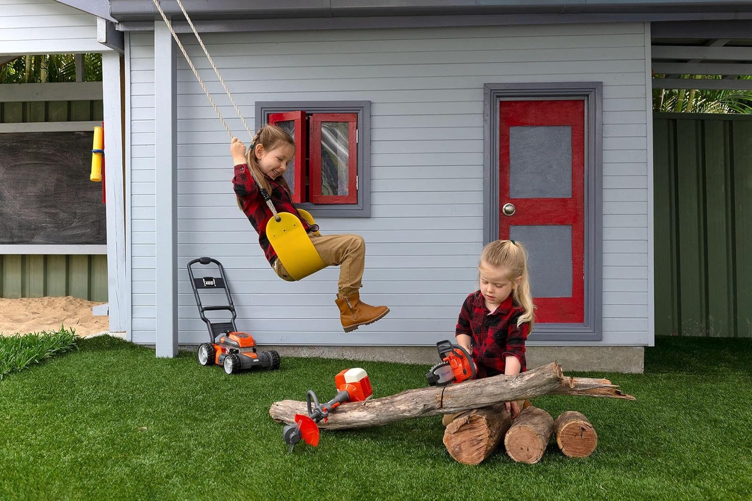 Husqvarna Kinder-Gartenset, Kinder Rasenmäher mit Einschaltknopf – Bild 4 von 4