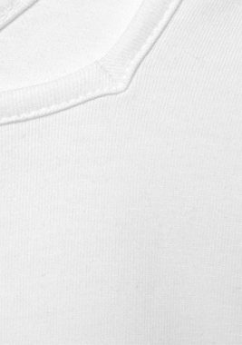 LASCANA Langarmshirt mit modischem Karree-Ausschnitt, Longsleeve aus Baumwolle, Basic