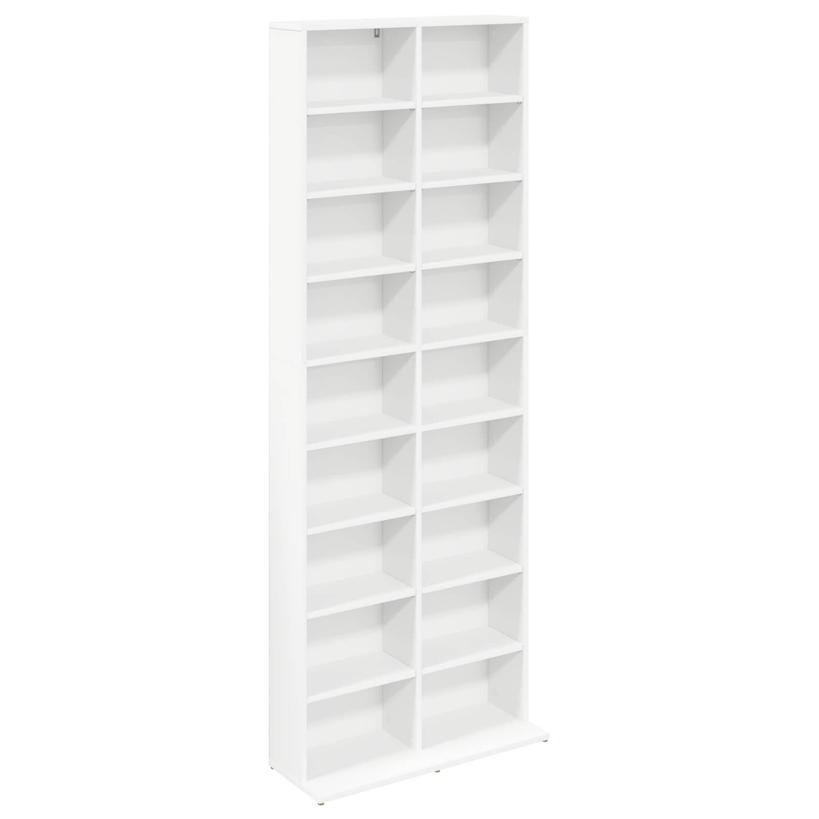 vidaXL Schranksystem CD Regal Weiß 65 x 23,5 x 175 cm Holzwerkstoff (1-St)