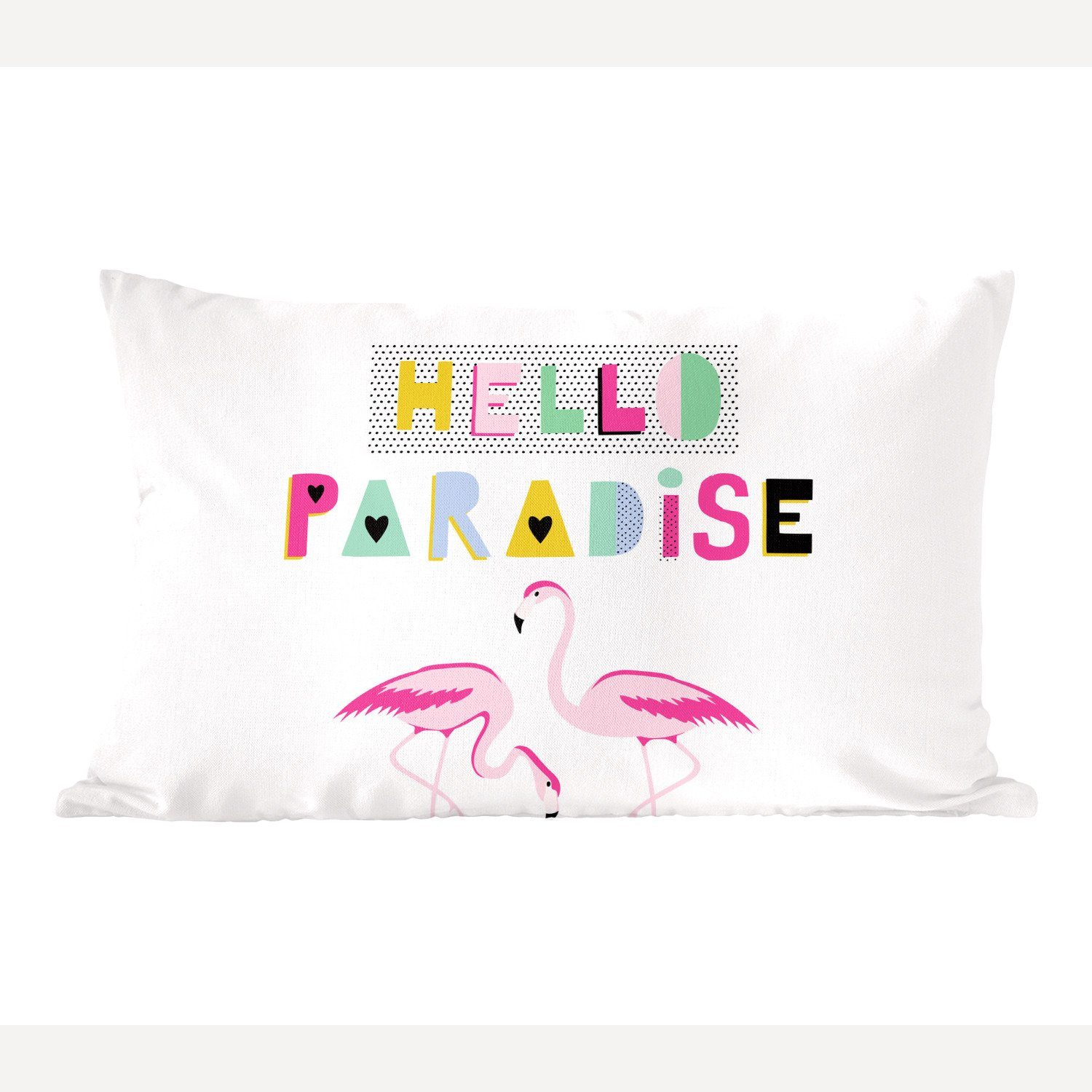 MuchoWow Dekokissen Flamingo Füllung, Weiß, - Dekokissen mit Dekoration, Wohzimmer - Rosa Schlafzimmer Zierkissen