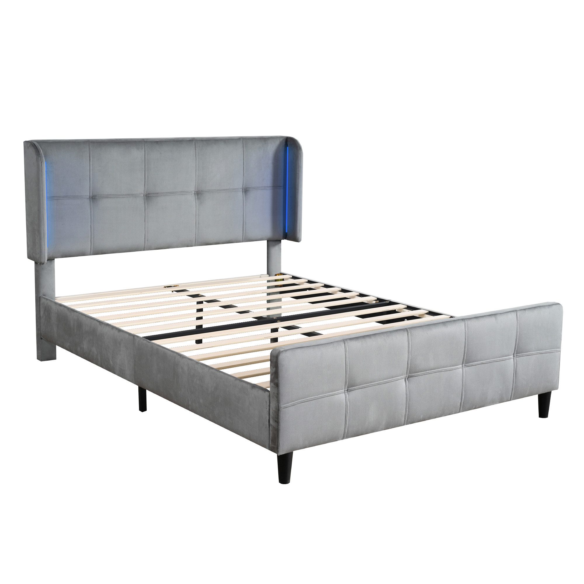 REDOM Polsterbett Doppelbett, LED-Polsterbett (140x200 mit 16 Farben, verst günstig online kaufen