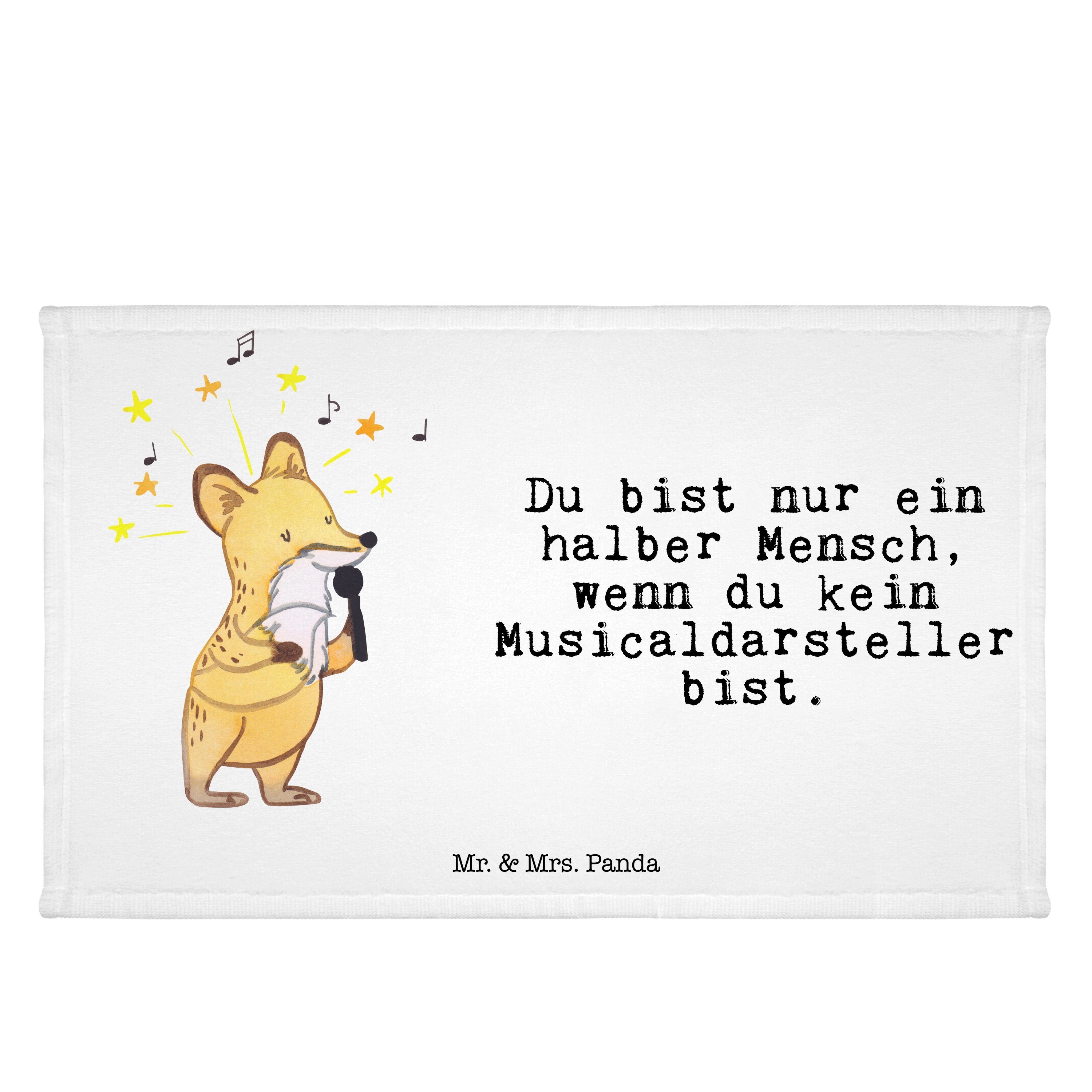 Mr. & Mrs. Panda Handtuch Musicaldarsteller mit Herz - Weiß - Geschenk, Kinder Handtuch, Dankes, (1-St)