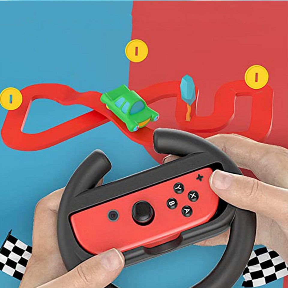 Tadow Lenkrad Controller für Switch,Zubehör für Spiel,Joy-Con-Griff Zubehör  Nintendo (Rennspiel-Zubehör,Griff für Mario Kart,Game Grip,Switch -kompatibel)