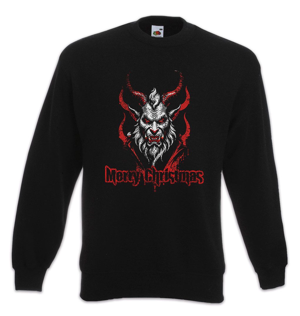 Sweatshirt Evil X-Mas Krampus Sweatshirt White Merry Christmas Santa Bad Claus