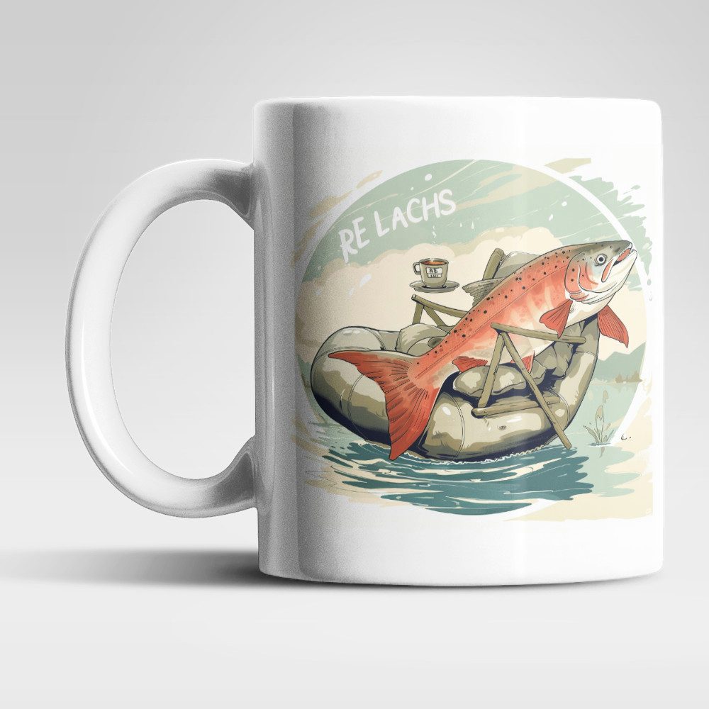 Tasse Re-Lachs Angler Fischer Kaffeetasse Teetasse Geschenkidee