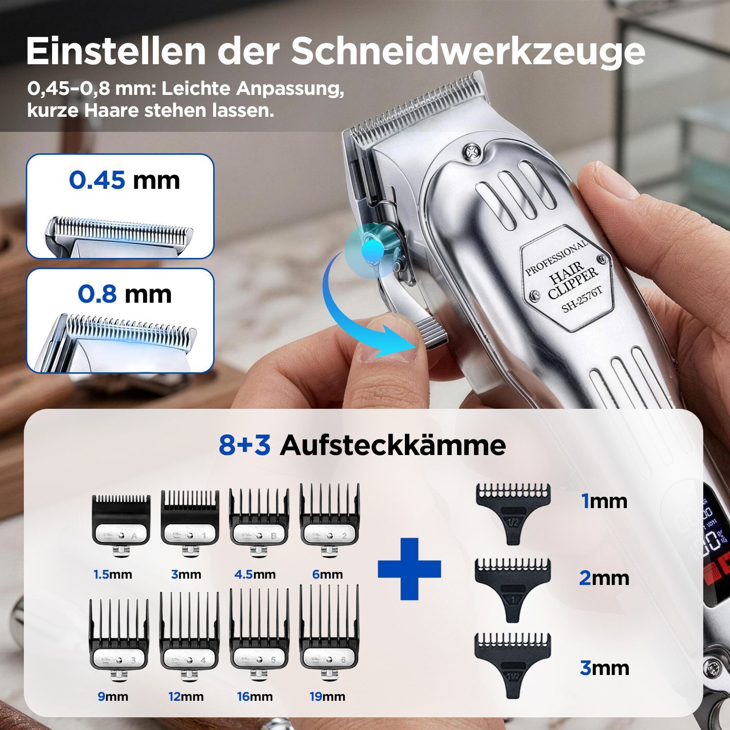ANYSUN Haarschneider Profi Haar- und Bartschneider Elektrisch Haarschneidemaschine Set, Rasierer Elektrisch & Bartschneider Kit Haartrimmer Herren, Akku/Netz – Bild 4 von 5