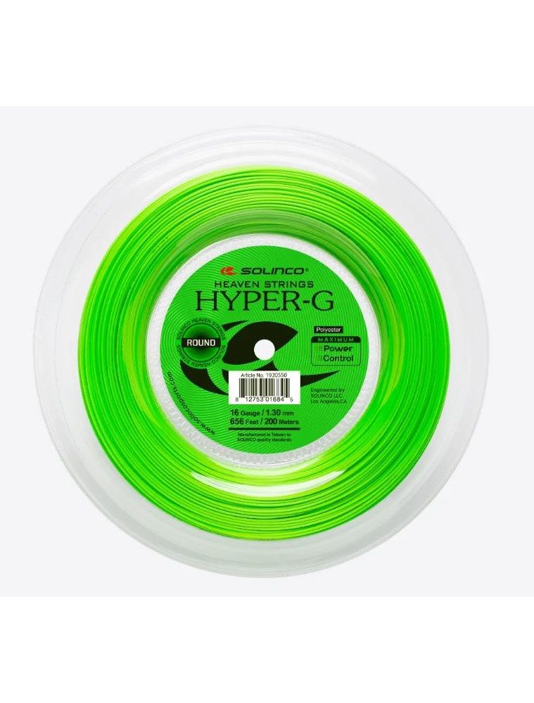 Tennissaite Hyper G Round (Haltbarkeit) grün 200m Rolle