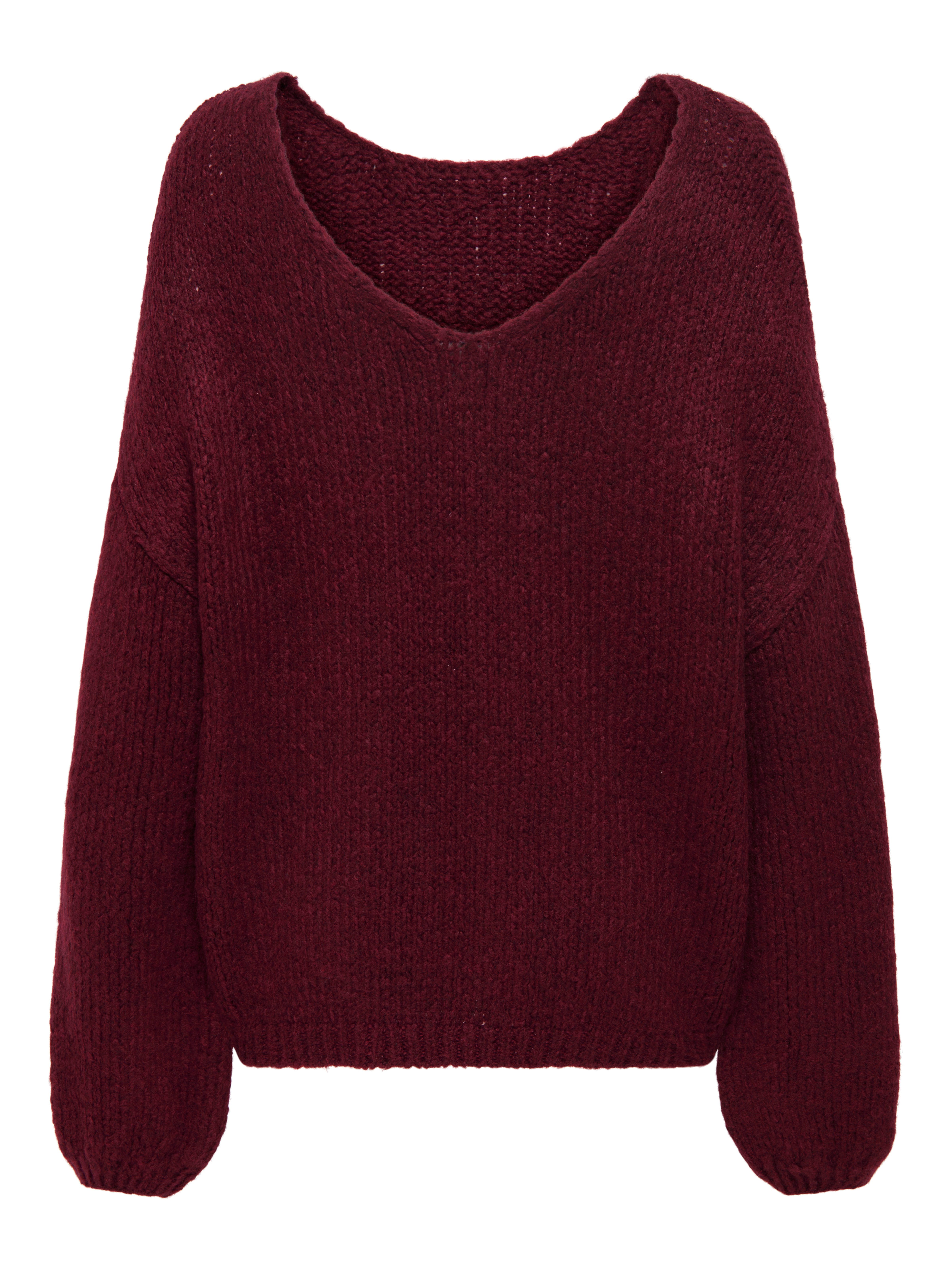 JDY V-Ausschnitt-Pullover JDYDINEA L/S REVERSIBLE PULLOV. KNT NOOS Kunstfaser, regular fit