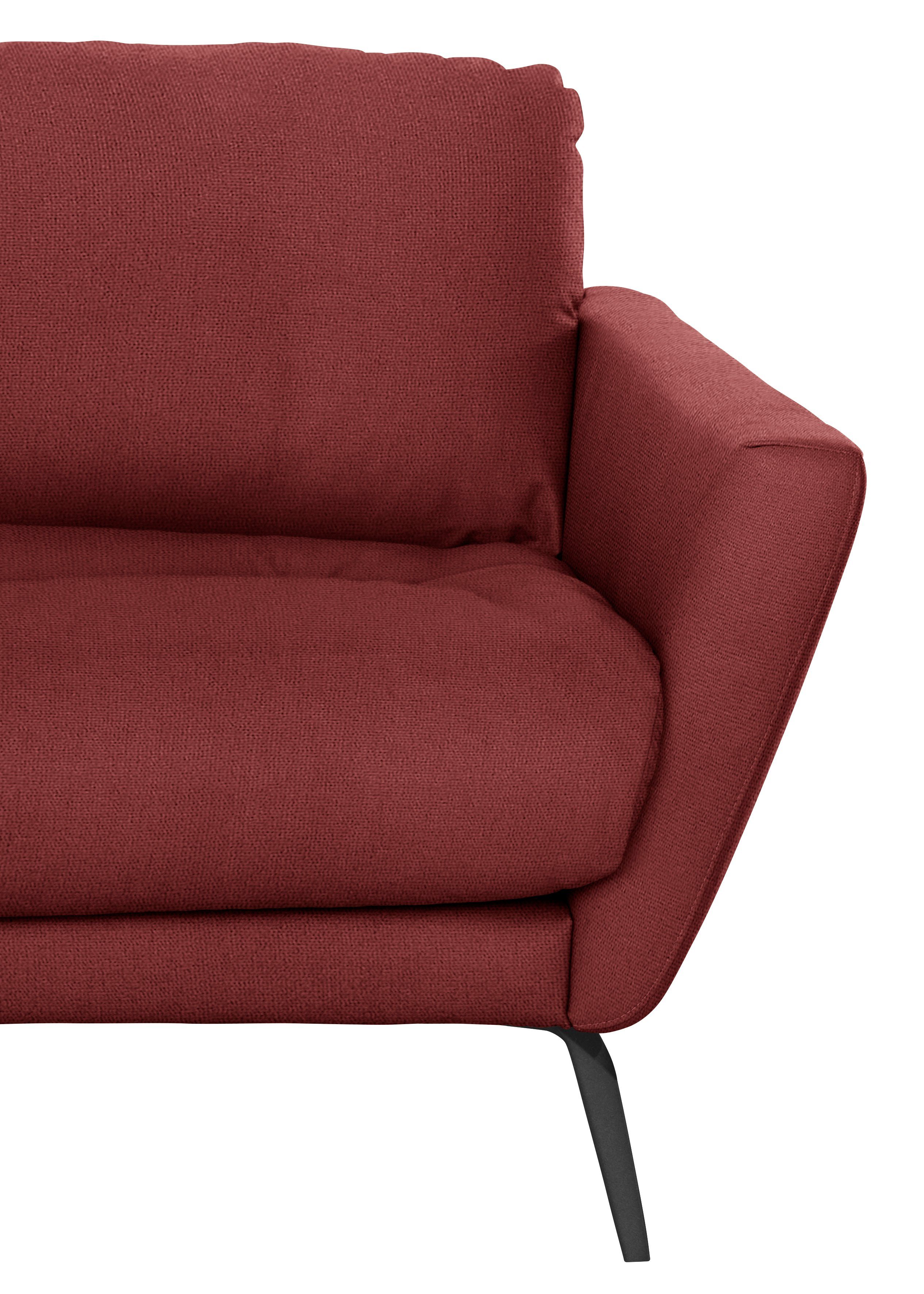 W.SCHILLIG Big-Sofa softy, mit dekorativer im pulverbeschichtet schwarz Sitz, Heftung Füße