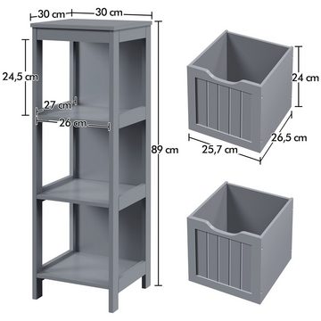 Yaheetech Badkommode Badschrank Eckkommode, mit abnehmbaren Schubladen