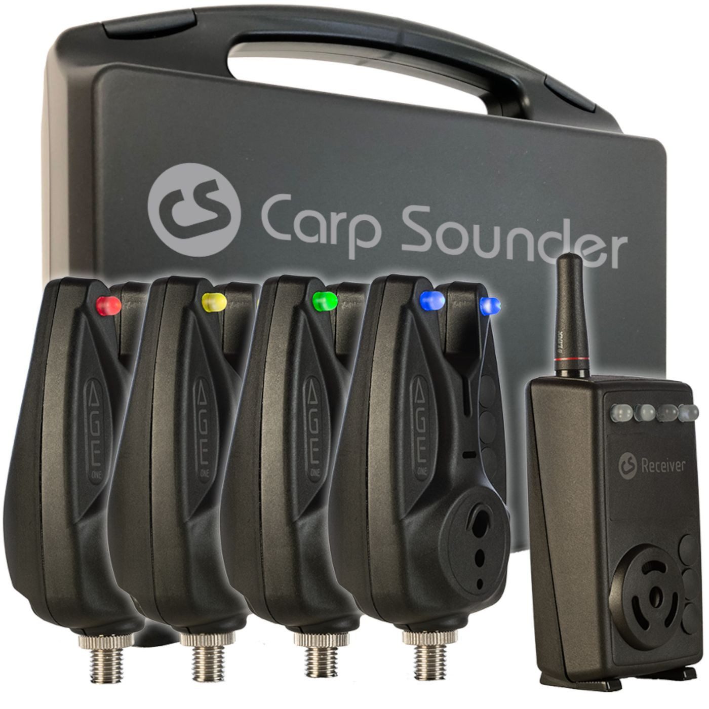 elektronischer Bissanzeiger Carp Sounder AGE one Set 4+1 - 4 Bissanzeiger + CS Receiver