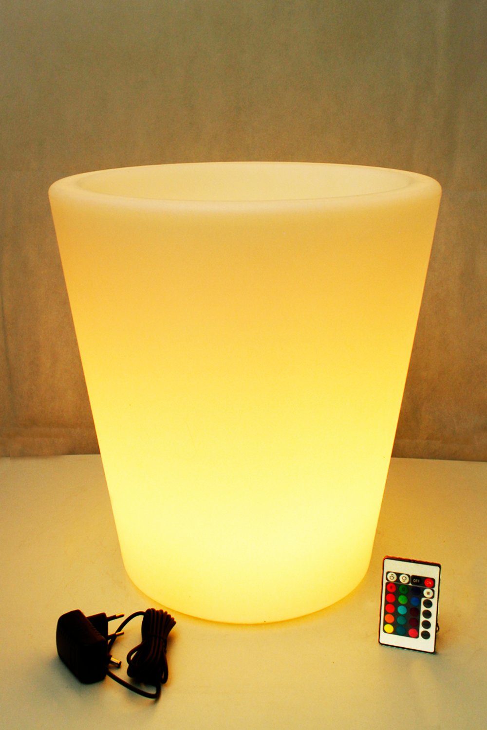 PL124 RGB (beleuchteter Farbwechsel Blumentopf Arnusa Fernbedienung Blumenkübel mit LED Blumentopf),