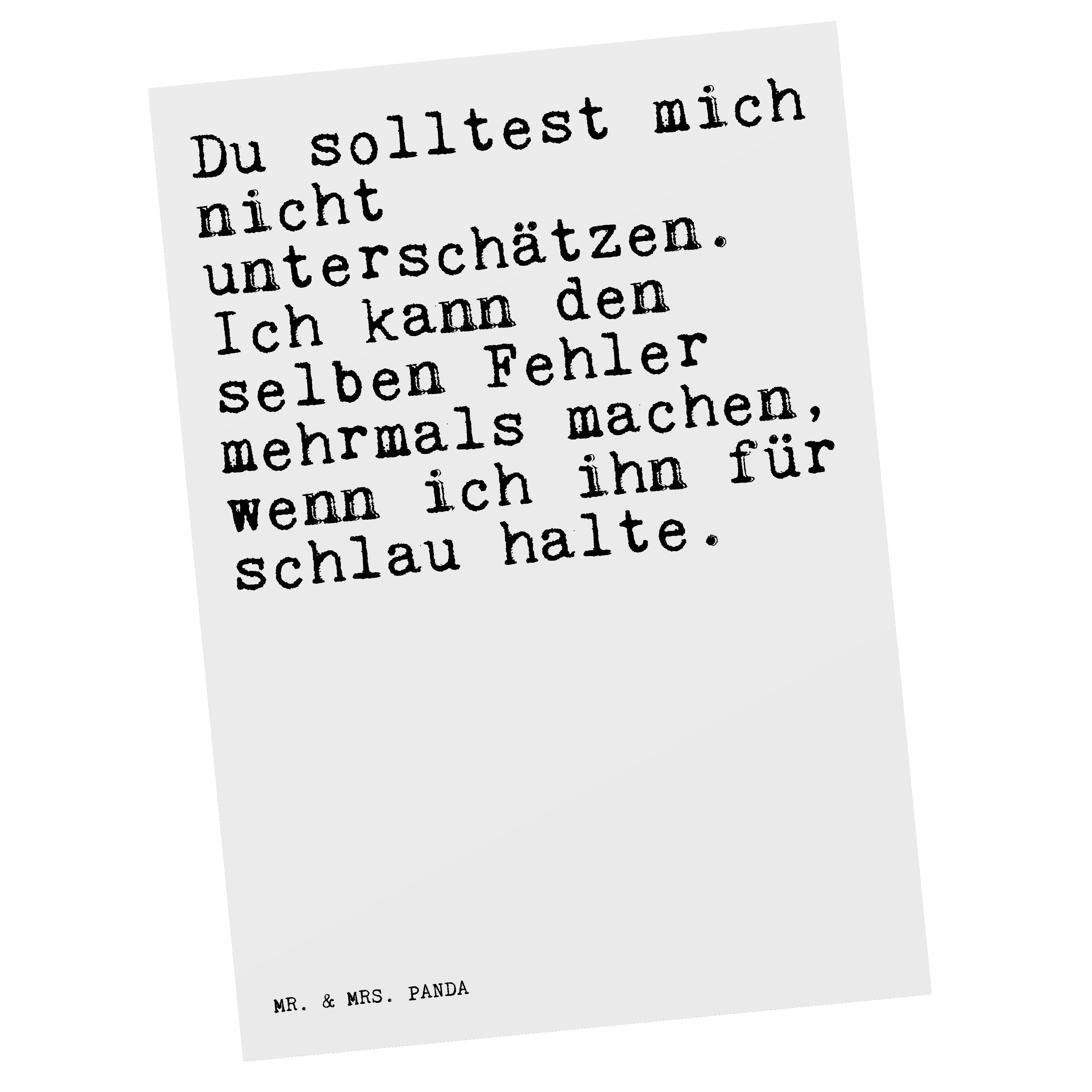 Geschenk, Mr. Panda - solltest nicht... Weiß & Geschenk Postkarte mich - Gesch Mrs. Du Freundin,