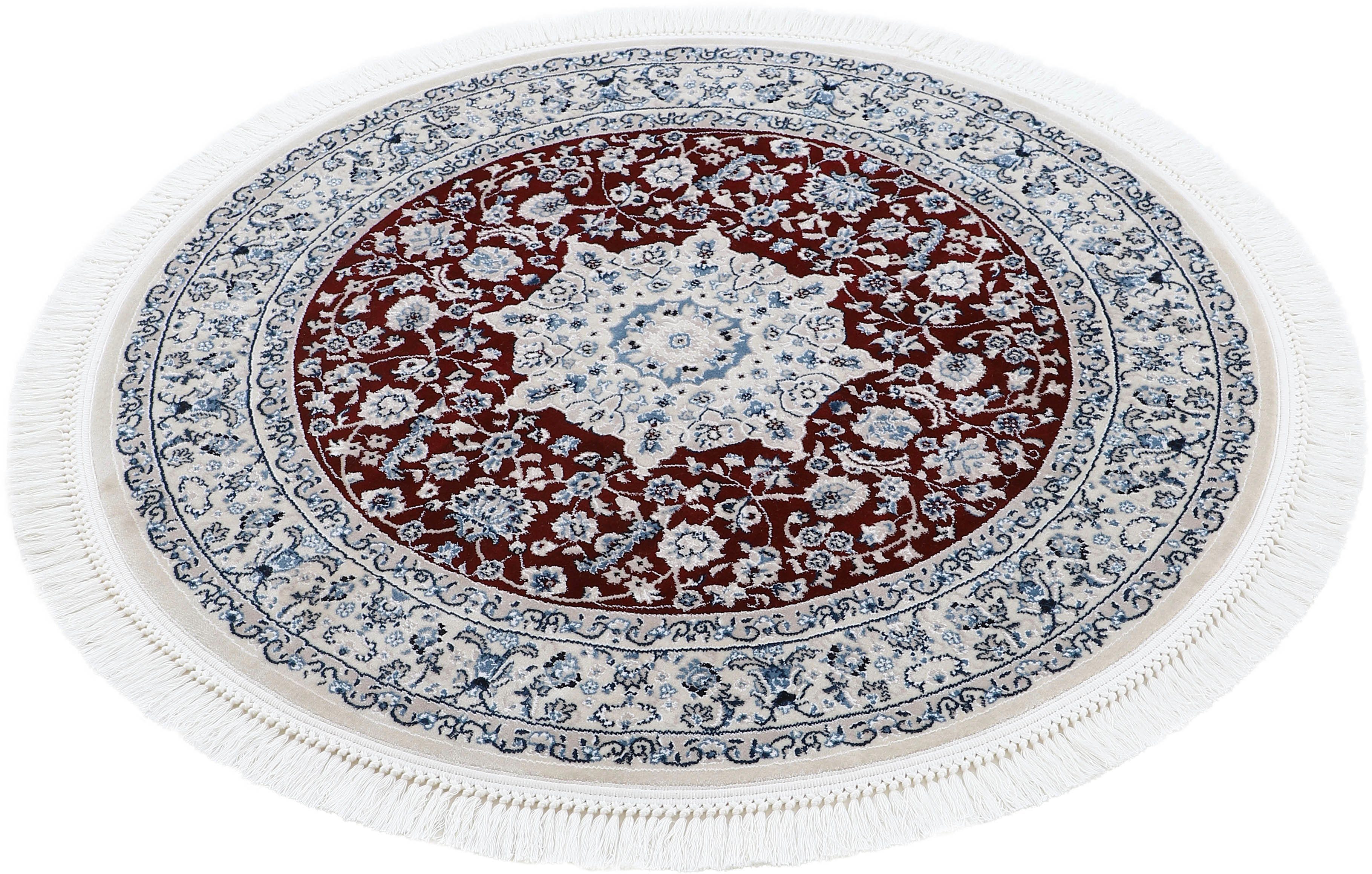 Teppich Nain Diane, carpetfine, rund, Kurzflorteppich, rot Höhe: Look mm, 8 Orient