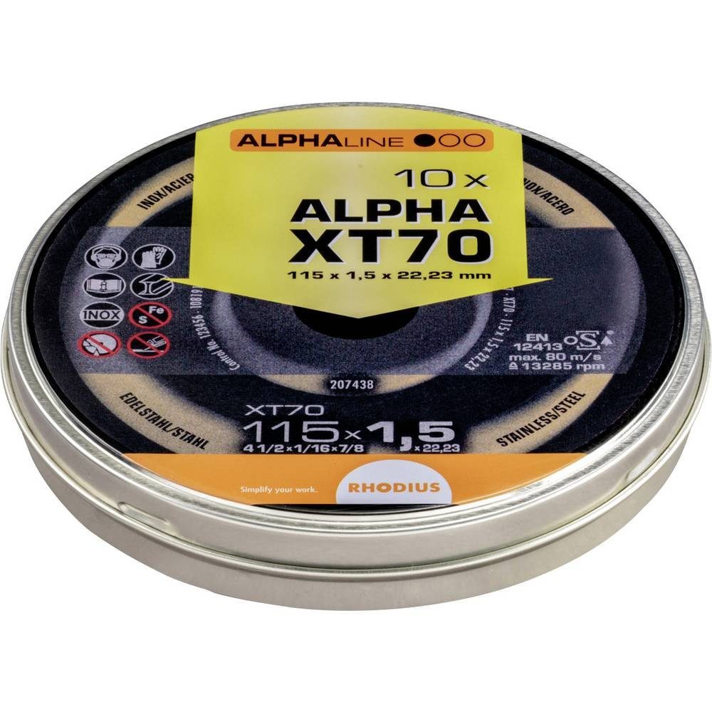 Rhodius Trennscheibe XT70 Box Extradünne Trennscheibe 115 x 1.5 x 22.23mm INOX 211082