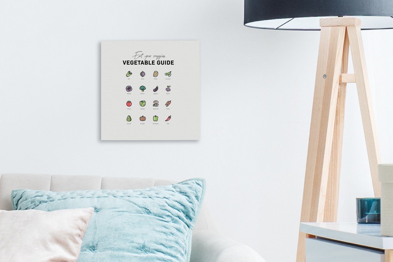 OneMillionCanvasses® Leinwandbild Küche - Lebensmittel (1 St), Wohnzimmer Leinwand Schlafzimmer für - Bilder Gemüse