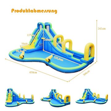 COSTWAY Hüpfburg, aufblasbar, 120kg belastbar, 478x366x242cm, ohne Gebläse